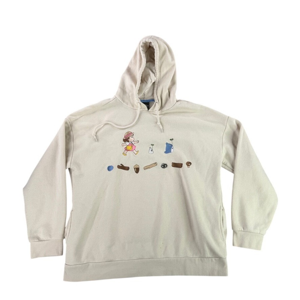 Her Universe My Neighbor Totoro Hoodie Women XL Cream Studio Ghibli Graphic